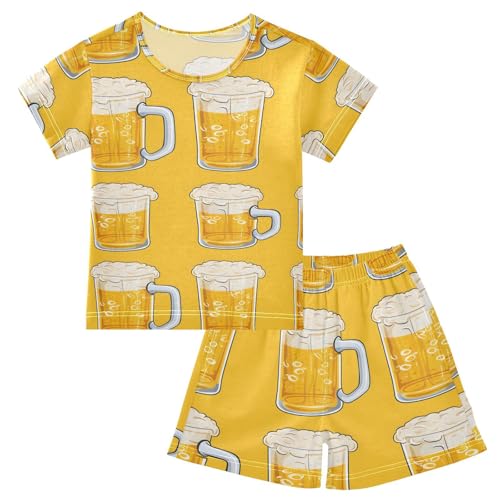 Pajama Short Sleeve Sets Beer Summer Sleepwear 2 Piece Nightwear