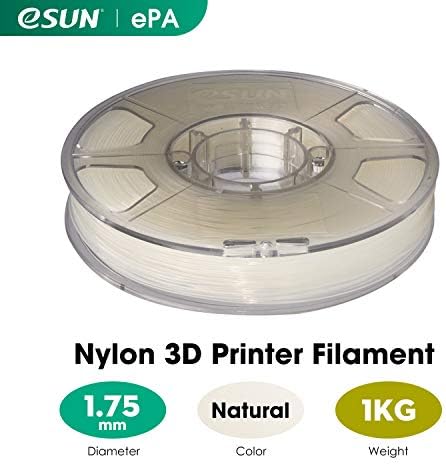 eSUN Nylon Filament 1.75mm, 3D Printer Filament PA, Dimensional Accuracy +/- 0.05mm, 1KG Spool (2.2 LBS) 3D Printing Filament for 3D Printers, Natural