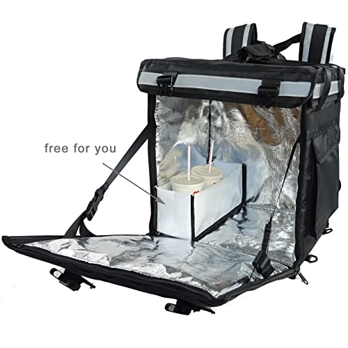 Pk-66Z: Food Delivery Bags, Pizza Thermal Delivery Box, Insulated Delivery Backpack, Catering Bags, 16" L X 12" W X 18" H, Matte Waterproof #TOP3