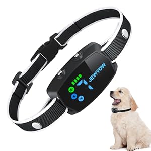 Jewyow Collar Antiladridos para Perros, Collar Antiladridos Recargable Inteligente para Perros Pequeños y Grandes, 7 Sensibilidades Ajustables, 3 Modos, Resistente al Agua IP67