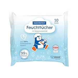 PAEDIPROTECT Feuchttücher 10 Stück Wasser Feuchttücher