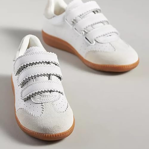 White Sneakers for Women Comfortable Leather Tennis Shoes Casual Fashion Low Top Sneaker Retro Lightweight Casual Shoes3