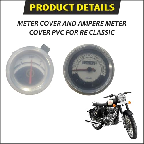 Image of Bike Monsoon Cap Kit Combo for RE Classic 350 /500 -Premium Waterproof PVC Meter Cover, Speedometer, Ampere Meter, and Petrol Tank Lock Cover