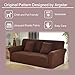 Argstar 1 Piece Stretch Non Slip Chocolate Sofa Slipcover, Spandex Jacquard Sofa Cover, Washable Fit Elastic Soft Furniture Protector for Sofa for Leather Sofa and Couch (75