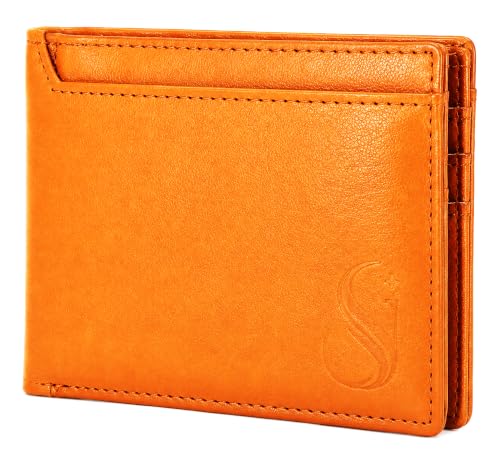 ShaiNam Premium Leather Wallet for Men, Tan Bifold