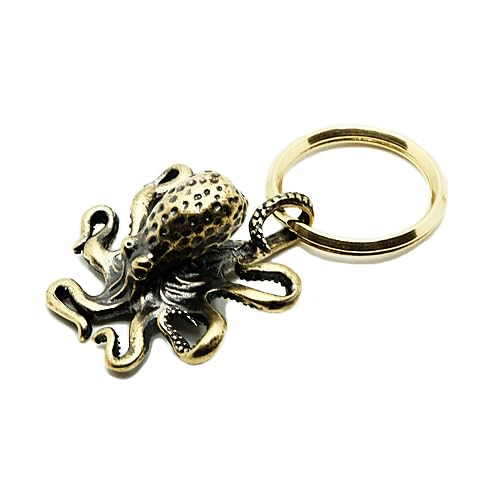 Amazon.co.jp: [BRASS STORE] 真鍮 蛸 キーホルダー（リアル
