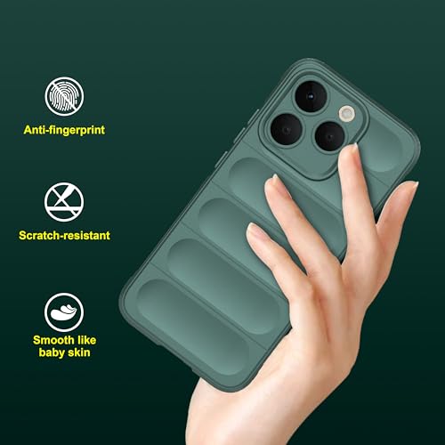 Image of amazon basics Back Case Cover for Realme 15T 5G | Compatible for Realme 15T 5G Back Cover | Liquid Silicon Magic Case with Camera Protection | Dark Green