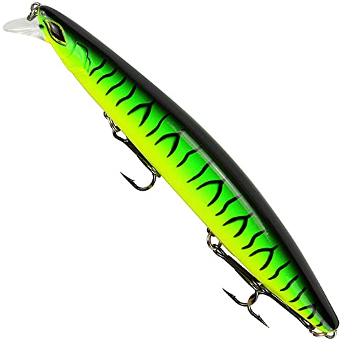 Seika Pro Wobbler Nightveit Junior 12,5cm 19g - Zanderwobbler, Farbe:Fire Tiger Cover