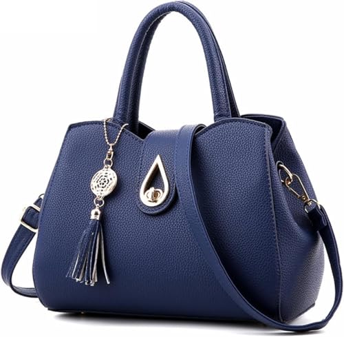 Women's Trendy Top Handle Bag PU Leather Classic Shoulder Bag