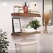 BAOBAB WORKSHOP Wood Floating Shelves Set of 2 - Rustic Shelf 24 inch - Floating Shelf for Wall Mounted - Wide Wooden Wall Shelves for Living Room Bedroom Kitchen Bathroom - Walnut - 24D x 6.7W