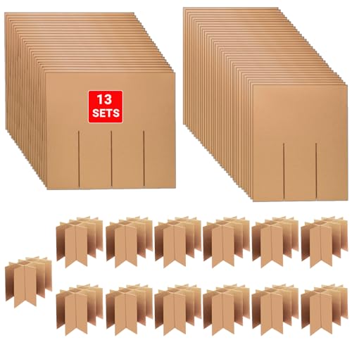 CONEHOY 13 Sets Moving Box Glasses Divider Kits Cardboard dividers fit boxes about 16 x 12 x 12 inches for Kitchen Dish Packing Wine Glassware Cardboard Box Compartments Dividers (Box Not Included)