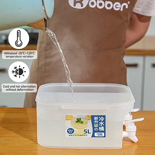 Merrwon Fridge Jug Drinks Chiller,Refrigerator Cold Kettle with Tap,5L Drinks Dispenser with Tap Refillable,Large Dispenser for Making Juice and Teas