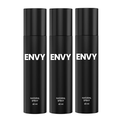 Image of ENVY Natural Spray Perfume For Men - 60 ML Each, Pack of 3 Long Lasting Fragrance Scent
