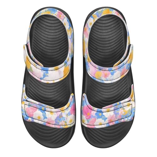 Summer Double Hook and Loop Sandals for Girls with Print, Anti-Slip, Comfort, Light, for School, Playground, Beach2