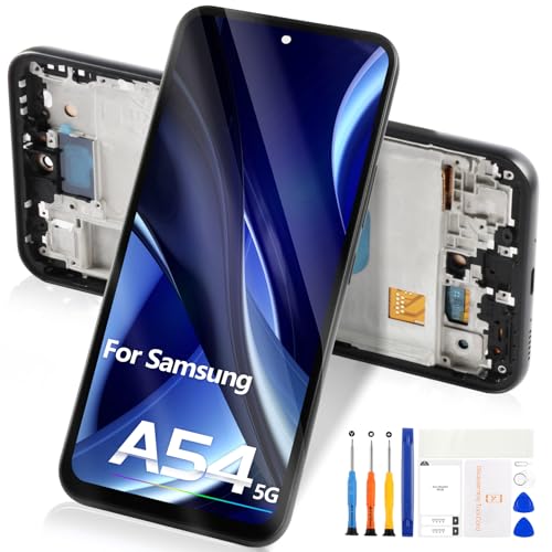Pantalla de repuesto para Samsung Galaxy A54 5G LCD pantalla LCD para Samsung A54 5G pantalla táctil digitalizador sensor cristal montaje completo SM-A546B (negro con marco)