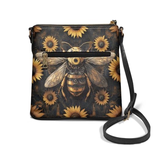 Crossbody Bag Purse Leather Women's Shoulder Handbags Multi Pocket Crossbody Purse with Adjustable Strap2