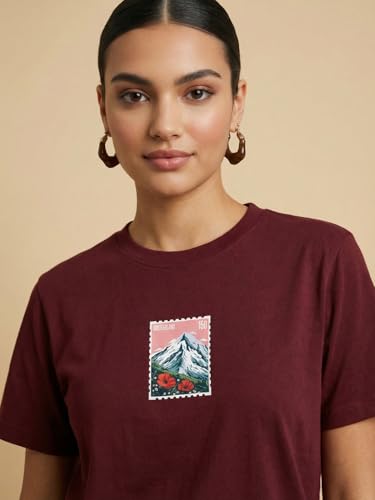 Image of Nobero 100% Cotton T-Shirts for Women Stylish | Regular Fit | Graphic Printed T Shirts for Women 180 GSM Combed Cotton | Crew Neck Half Sleeve