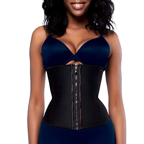 Hourglass Angel Zipper Latex Waist Trainer HA104 L Black