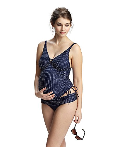 Petit Amour Umstands-Tankini Schwangerschafts-Bikini AVA Bademode Set Oberteil Unterteil gepunktet Cup B bis D (42/44, Blue) Cover
