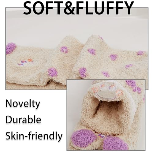 Image of Benefeet Sox Womens Fuzzy Socks Girls Cute Slipper Sock Funny Fluffy Winter Warm Soft Cozy Plush Indoor Sleep Sock