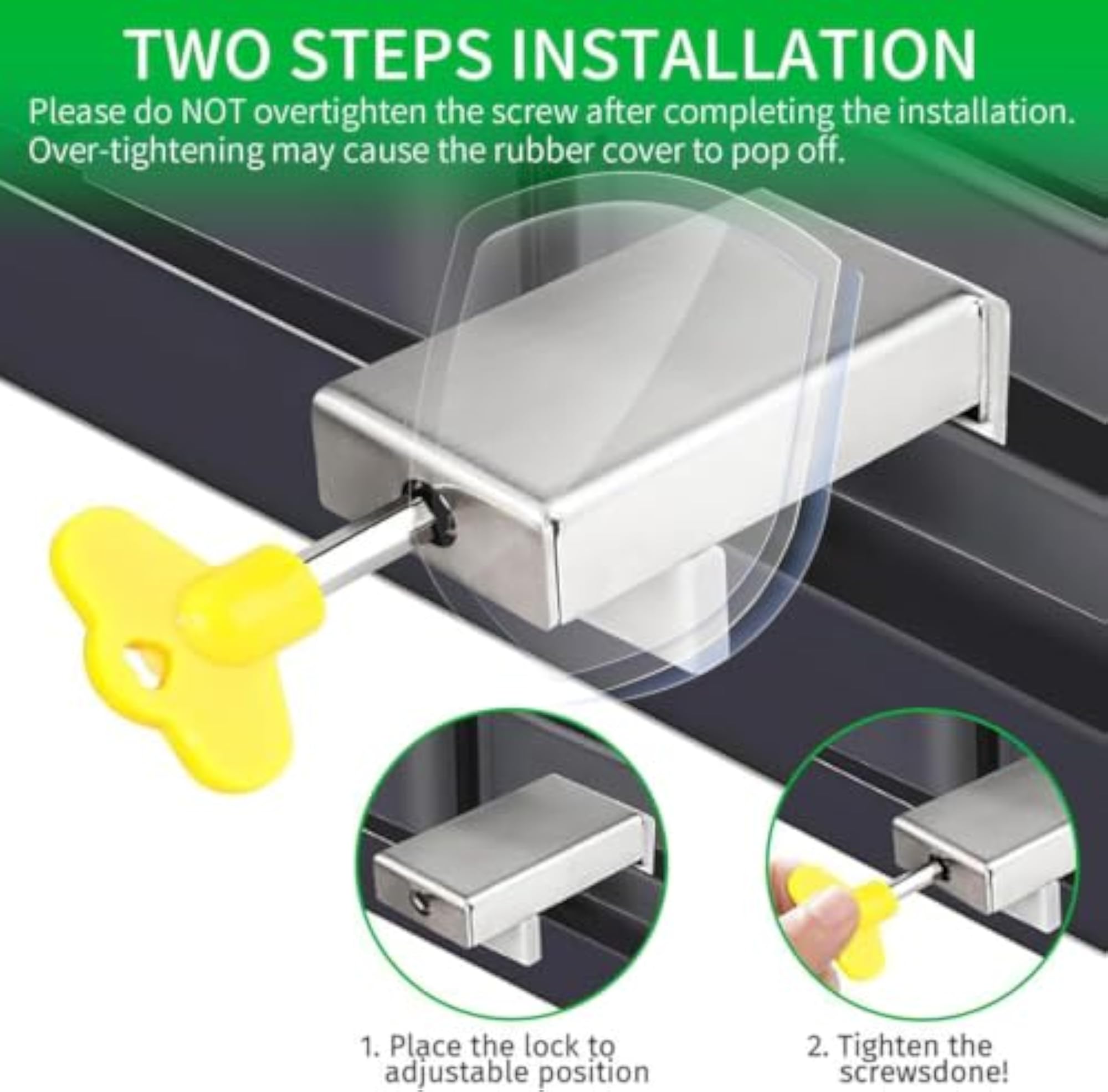 Sliding Window Locks with Keys, Adjustable Safety