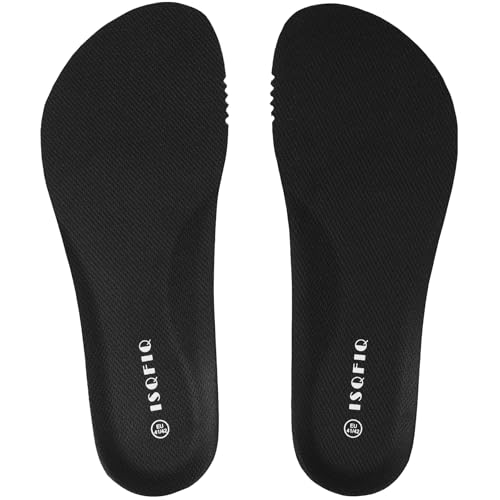 ISQFIQ Wide Insoles for Garden Clogs, Breathable and Anti Odour Innersoles, Comfort Inserts for Croc Shoes, Thin Replacement Insole for Women Men Black UK7