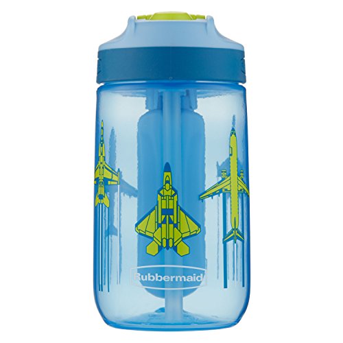 Rubbermaid Leak-Proof Sip Kids Water Bottle, Blue Ice Stick, Jets