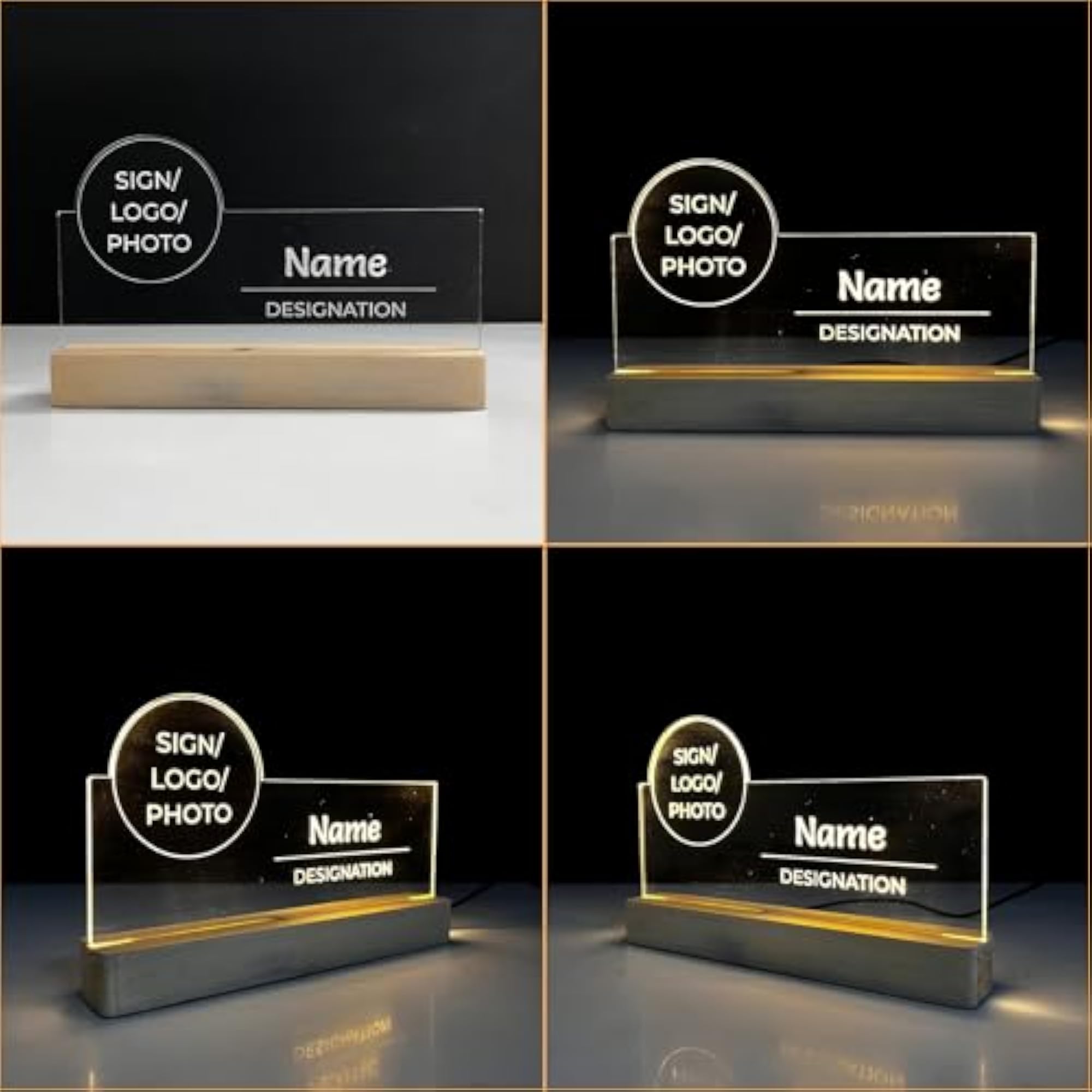 LED Plate for Office Desk Table Sign Birthday Thank You