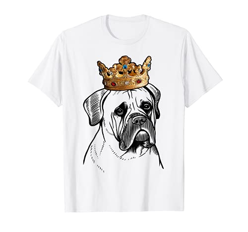 Bullmastiff Dog Wearing Crown T-Shirt, Black
