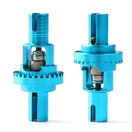 CHENJUAN RC Car Spare Parts 1/28 Scale RC Car Parts for K989-26 Upgrade Metal Differential Mechanism for Wltoys K969 K979-2Pcs car Accessories (Color : Blue)
