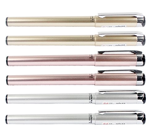 Gullor 6PCS Bolígrafos Gel Metálicos de Oficina miniatura 4