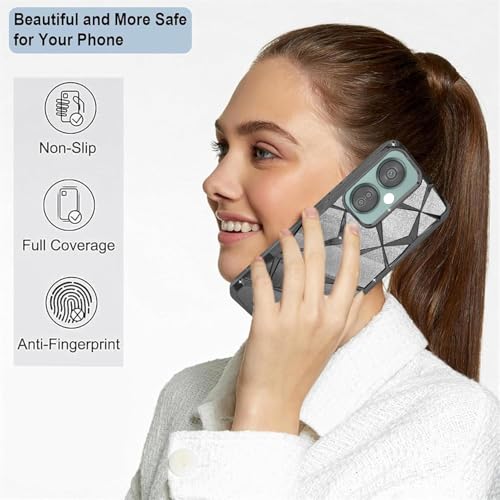 Image of Stylish Gradient Glitter Clear Case for OnePlus Nord CE 3 Lite 5G Luxury Electroplated 3D Cube, Diamond Bling Shiny Soft TPU Clear Shockproof Women & Teen Girls Protective Phone Cover (Black)
