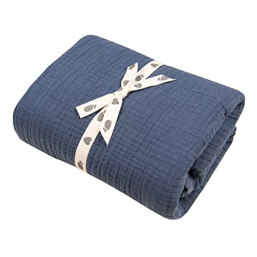 Image of Migaloo, Muslin Blankets, Baby Toddler Quilt, 4 Layers, 100percent Cotton Stroller Blanket, Hypoallergenic, Super-Soft, Breathable and Lightweight Swaddle, Nursery & Crib Blanket, Large (47x35 inch)