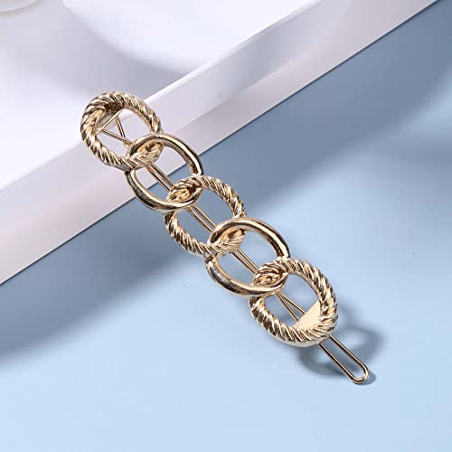 Yheakne Link Chain Hair Clip Barrette Vintage Gold Hair Pin Barrette French Headpieces Decorative Hair Pin Metal Head Clip Brass Hair Clip Headwear Hair Accessories For Women And Girls thumb #2