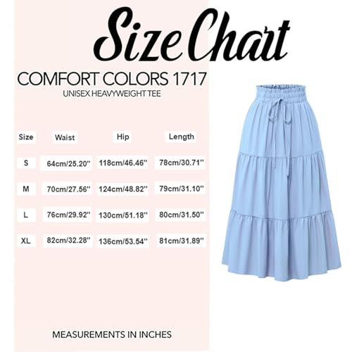 Long Flowy Skirts for Women Summer Ruffle Floral Maxi Skirts Elastic High Waist Pleated A Line Beach Tiered Dress3