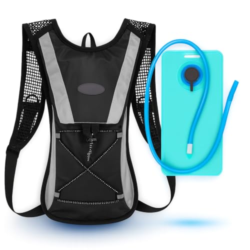 Mochila de Hidratação para Bike e Ciclismo – Bolsa Impermeável 8 Litros com Reservatório – Leve, Compacta, Esportiva – Corrida, Trilha, MTB e Esportes Outdoor (Preto)