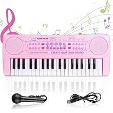 【 Multifunctional Piano Keyboard Toy 】 m zimoon kids piano built-in 8 tones, 8 rhythms, 19 demos, 4 percussions,4 animals sound, volume & tempo control and the piano only works with left speaker, produces high quality sounds and effects. The 37 key k...
