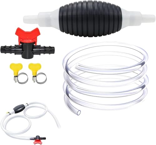 81 inch PVC Pipe Portable Multifunction Liquid Sucker Pump - Gasoline Siphon Hose Pump - Hand Siphon Transfer Pump Kit for Gasoline Oil Diesel Water Fluids