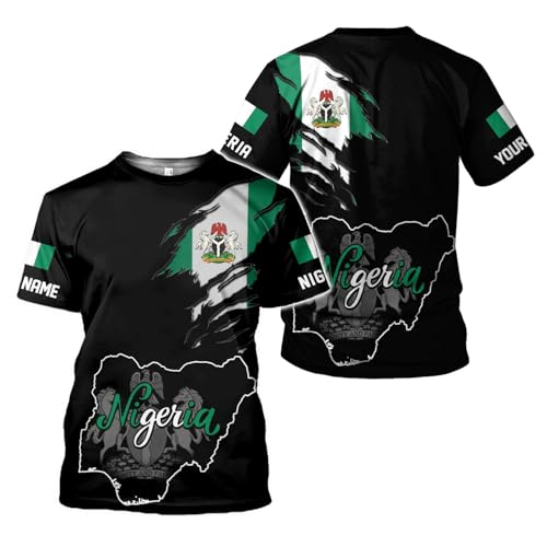 Personalized Nigerian Flag 3D T-Shirt, Nigeria Shirt, Nigerian T Shirt Gifts for Men & Women, Nigerian Jersey Soccer3