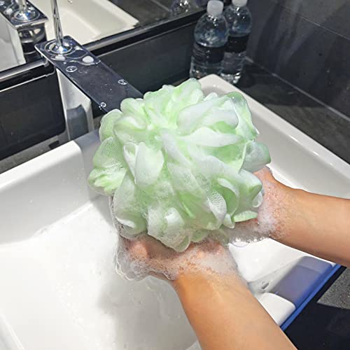 Bath Shower Bath Sponge Shower Loofahs Balls 75G/Pcs For Body Wash Bathroom Men Women- Set Of 4 Flower Color #TOP4