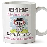 Mugffins Tassen Personalisierten für FITNESSLEHRERIN Frau - Auf Deutsch - Koalifizierte Personalisierte - 11 oz / 330 ml - Individuell Anpassbar Geschenk Mitarbeiter
