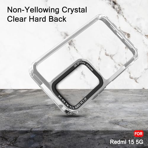 Image of TheGiftKart Hybrid Shockproof Back Cover Case for Mi Redmi 15 5G | Stylish Camera Border | Electroplated Buttons | Crystal Clear Hard Back Cover Case (TPU & PC, Transparent Bumper)