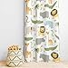 YCness Nursery Safari Animals Curtains, Baby Boy Girl Kids Woodland Jungle Forest Lion Elephant Printed Curtains for Living Room Bedroom Window Drapes 2 Panel Sets42x45 Inch
