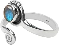 Vista 58 de Anillo de dedo del pie de piedra preciosa de plata de ley 925, joyería para el cuerpo, anillo de dedo del pie de la mano de la mano de la piedra