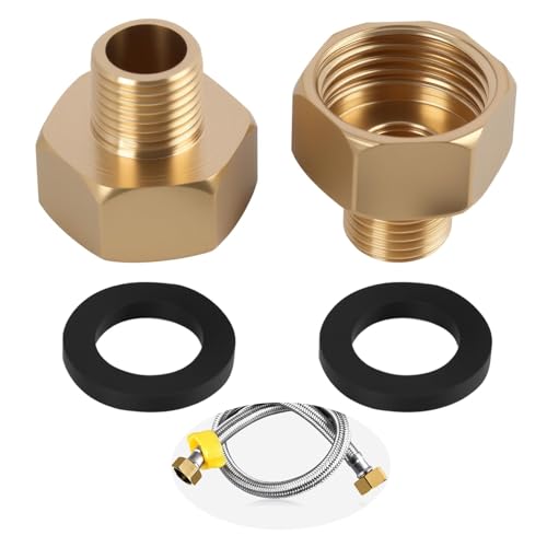 2 piezas Adaptador para gas GLP 1/2 R x 1/4 de cobre, hornillo de gas y racor para tubo de gas, junta incluida, resistente y seguro (ambas roscas son derechas, se atornillan en sentido horario)