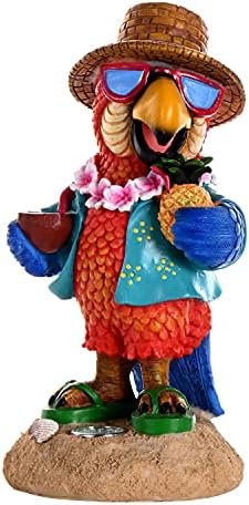 ASAMASA Parrot Yard Ornament with Solar Lights, Adorable Parrot Garden Sculptures & Statues…