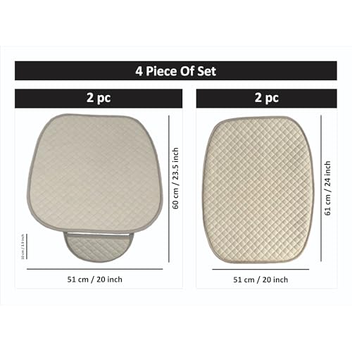 Image of AURAFRESH Car Seat Protector Cushions Cover, Airbag friendaly. (BAIGE, 4PC Driver & CO-PASSANGER SEAT)