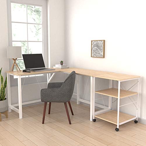 Amazon Basics Multipurpose Rolling Cart, Desk Extender, Natural #TOP6