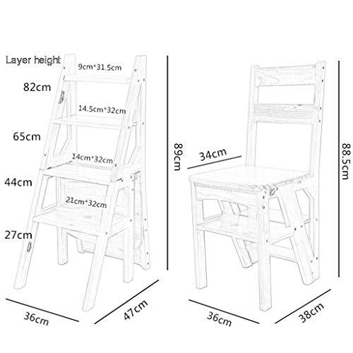 Estante para silla y escalera de madera con pedal de 4 capas CHEWYNP 3