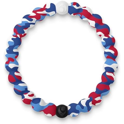 Lokai Silicone Beaded Bracelets for Women & Men, US Camo (Extra Large) - Stylish Jewelry Fashion Bead Bracelet with Black & White Beads - Ring Bangle Slide-On Style Over Wrist for Comfortable Fit Cover